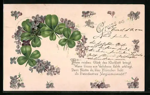 AK Wenn reiches Glück das Kleeblatt bringt...
