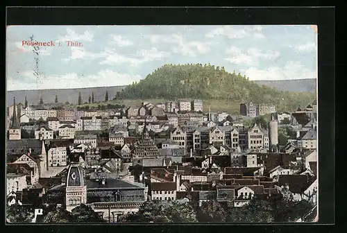 AK Pössneck i. Thür., Teilansicht aus der Vogelschau
