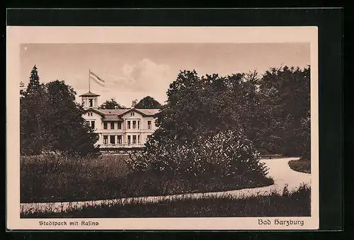 AK Bad Harzburg, Stadtpark mit Kasino