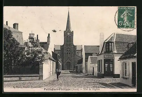 AK Petit-Fort-Philippe, Rue de l`Eglise, Strassenpartie