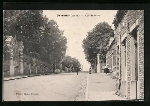 AK Fourmies, Rue Sencier, Strassenpartie