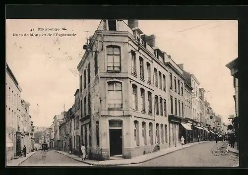 AK Maubeuge, Rues de Mons et de l'Esplanade