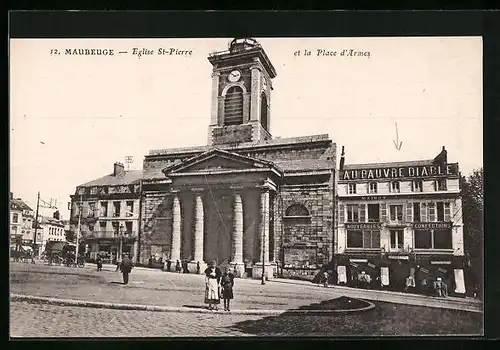AK Maubeuge, Eglise St-Pierre et la Place d'Armes