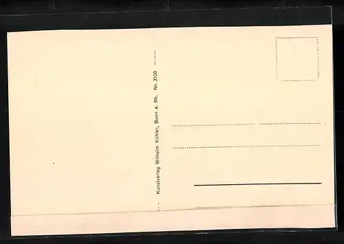 AK Bonn, Rheinbrücke mit Strassenbahn