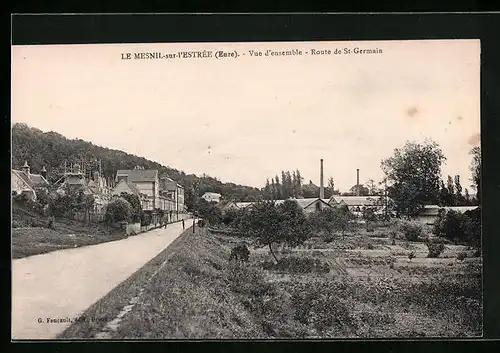 AK Le Mesnil-sur-l`Estrée, Vue d`ensemble, Route de St-Germain