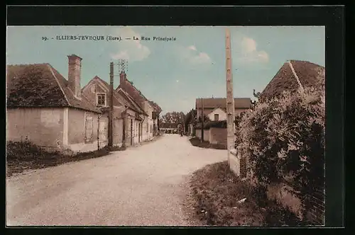 AK Illiers-l`Évêque, La Rue Pirncipale, Strassenpartie