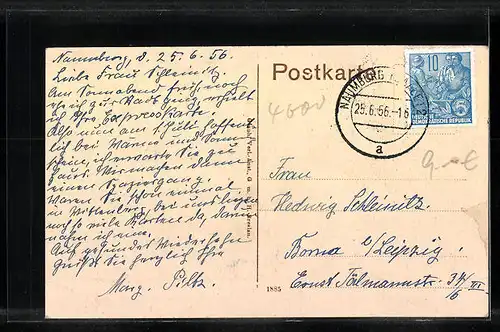 AK Wittenberg, Markt mit Kirche und Geschäften