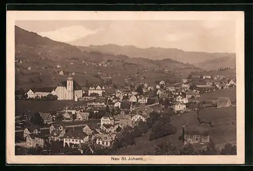 AK Neu St. Johann, Ortsansicht aus der Vogelschau