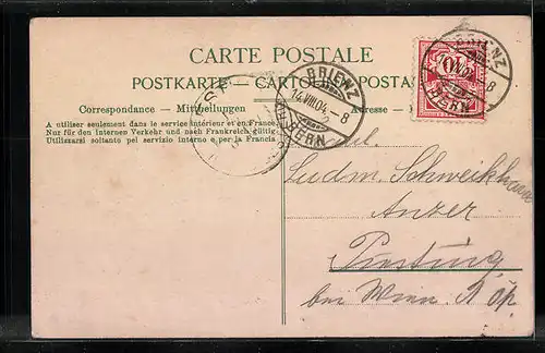 AK Brienz, Ortspartie mit Kirche