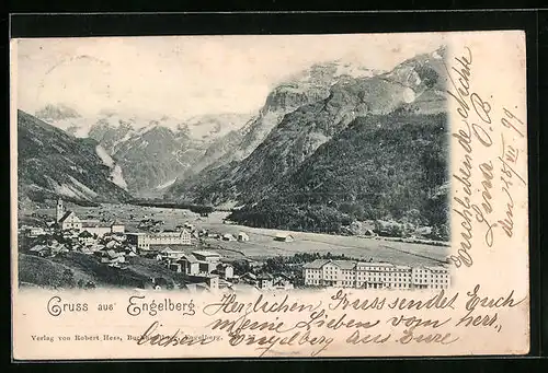 AK Engelberg, Gesamtansicht aus der Vogelschau