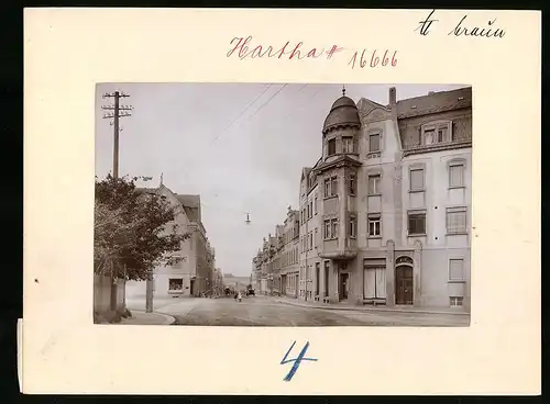 Fotografie Brück & Sohn Meissen, Ansicht Hartha, Eckhaus in der Wilhemstrasse