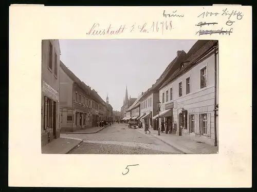 Fotografie Brück & Sohn Meissen, Ansicht Neustadt i. Sa, Ladengeschäft Hans Fischer in der Böhmischen Strasse
