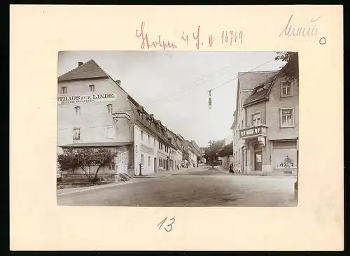 Fotografie Brück & Sohn Meissen, Ansicht Stolpen i. S., Gasthaus zur Linde in der Dresdnerstrasse