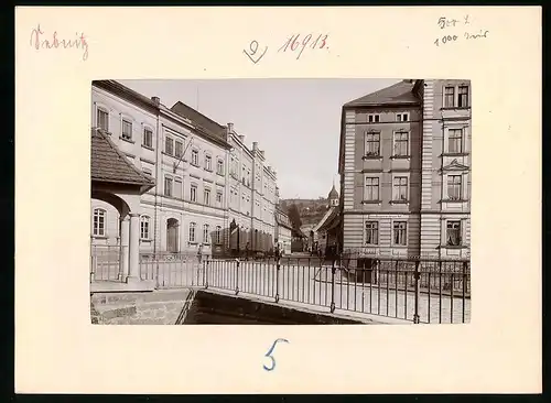 Fotografie Brück & Sohn Meissen, Ansicht Sebnitz, Rosenstrasse mit Bäckerei Bernhard Wolf