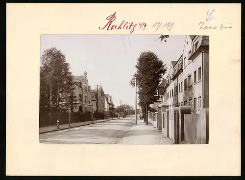 Fotografie Brück & Sohn Meissen, Ansicht Rochlitz, Wohnhäuser in der Bahnhofstrasse
