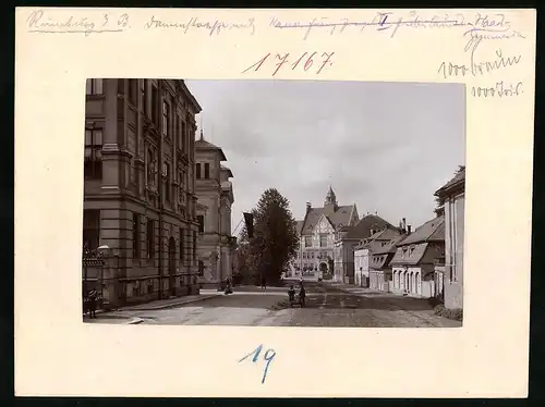 Fotografie Brück & Sohn Meissen, Ansicht Rumburg / Böhmen, Dammstrasse und Staatsgymnasium