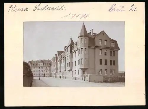 Fotografie Brück & Sohn Meissen, Ansicht Riesa, Wohnhäuser in der Sedanstrasse