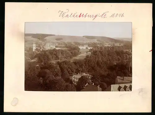 Fotografie Brück & Sohn Meissen, Ansicht Waldenburg, Park Grünfeld vom Schlossturm gesehen