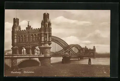 AK Hamburg, Blick auf die Elbbrücke