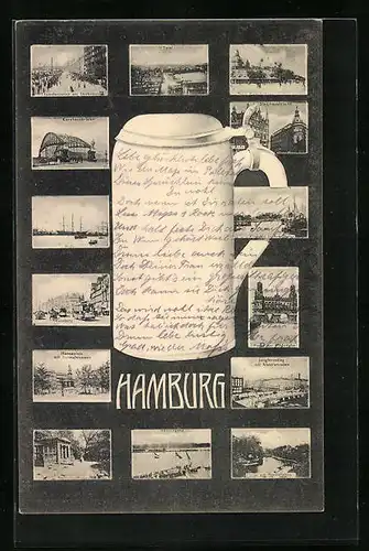 AK Hamburg-Neustadt, Ortsansichten mit Jungfernstieg und Alsterarcaden