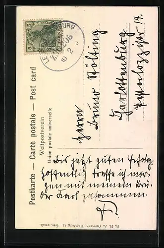 AK Hamburg-Neustadt, Gruss aus Hamburg mit Neuen Jungfernstieg