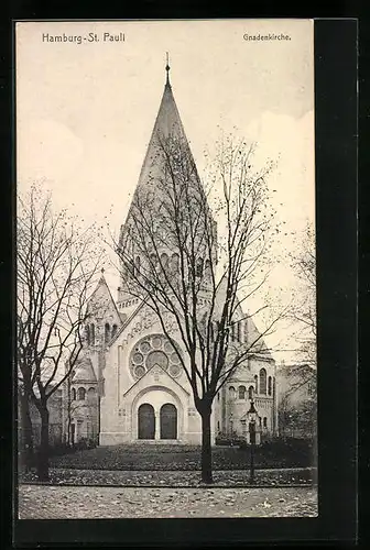 AK Hamburg-St. Pauli, Ansicht der Gnadenkirche