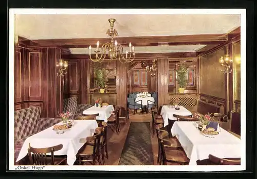 AK Hamburg-St. Pauli, Gaststätte Onkel Hugo mit Innenansicht