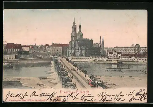 AK Dresden, Blick auf die Altstadt