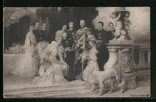 AK Kaiser Wilhelm II. mit seiner Familie