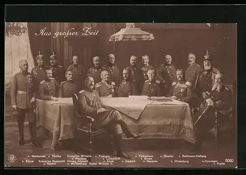 AK Kaiser Wilhelm II. im Kreise seiner Heerführer