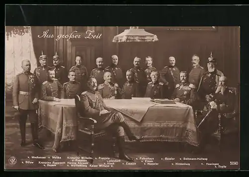 AK Die Heerführer des Kaisers Wilhelm II. am Kartentisch