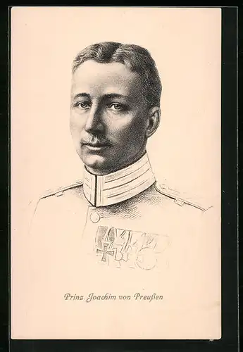 Künstler-AK Prinz Joachim von Preussen mit Orden