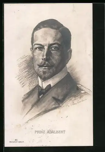 Künstler-AK Prinz Adalbert von Preussen im Anzug