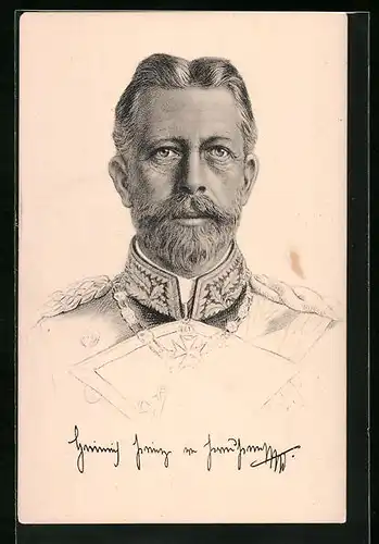 Künstler-AK Prinz Heinrich von Preussen mit Vollbart