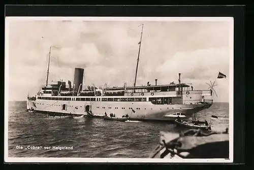 AK Passagierschiff Cobra vor der Küste Helgolands