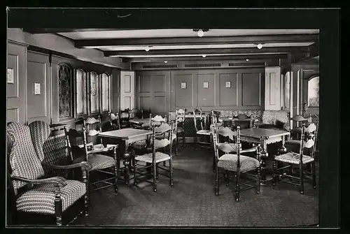 AK Passagierschiff Deutschland der H.-A.-Linie, Gesellschaftszimmer der Touristenklasse