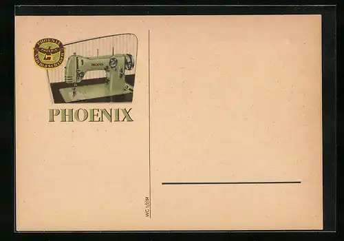 AK Reklame für Phoenix-Nähmaschinen