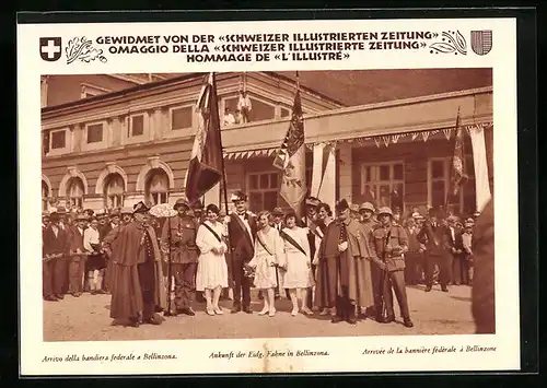 AK Bellinzona, Eidg. Schützenfest im Juli 1929, Ankunft der Eidg. Fahne in Bellinzona