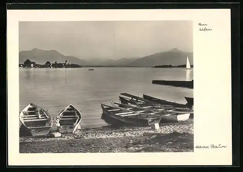 Foto-AK Max Baur: Am Ufer des Chiemsees