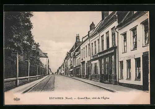 AK Estaires, Grand`Rue, côté de l`Eglise