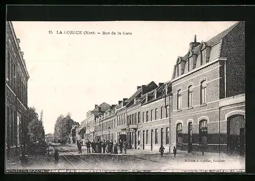 AK La Gorgue, Rue de la Gare