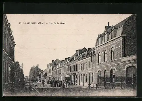 AK La Gorgue, Rue de la Gare