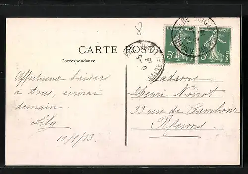 AK Angers, Place du Ralliement, Strassenbahn