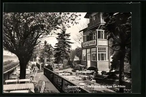 AK Söbrigen b. Pillnitz, Gasthaus u. Cafe Elbblick