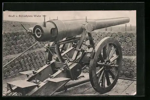 AK Köln-Wahn, Geschütz auf Schiessplatz