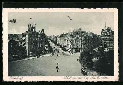 AK Düsseldorf, Blick in die Graf Adolfstrasse