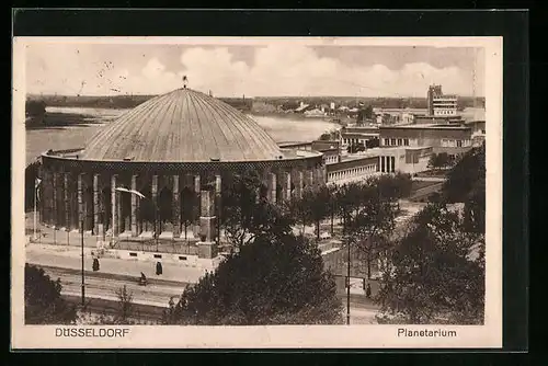 AK Düsseldorf, Planetarium aus der Vogelschau