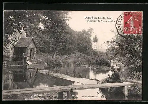 AK Condé-sur-Risle, Déversoir du Vieux Moulin