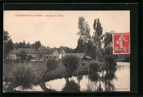 AK Ecardenville-sur-Eure, Les Bords de l`Eure