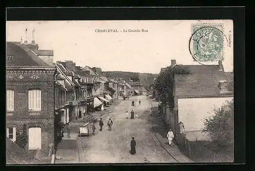 AK Charleval, La Grande-Rue